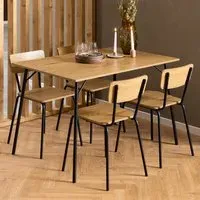 Peru 4-Seater Dining Table - Black, Oak