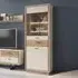 Rivero 2 Door Display Cabinet with Drawer - Grey, Oak