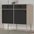 Rome 2 Sliding Door 2 Drawer Sideboard - Black, Oak