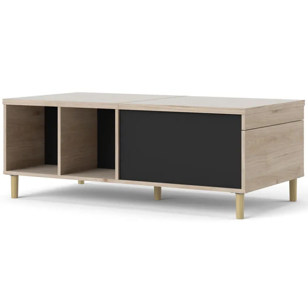 Rome Sliding Top Coffee Table - Jackson Hickory Oak, Black