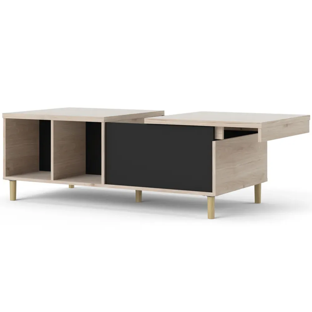 Rome Sliding Top Coffee Table - Jackson Hickory Oak, Black