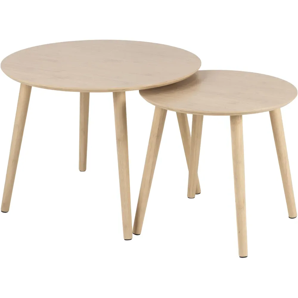 Roslin Set of 2 Coffee Table Set - Brown, Bamboo