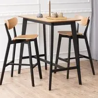 Roxby 2-Seater Bar Dining Table - Black, Oak