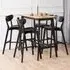 Roxby 4-Seater Bar Dining Table - Oak, Black