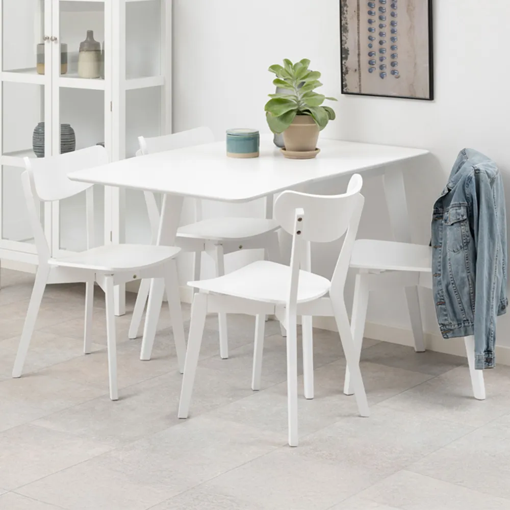 Roxby 4-Seater Extendable Square Dining Table - White