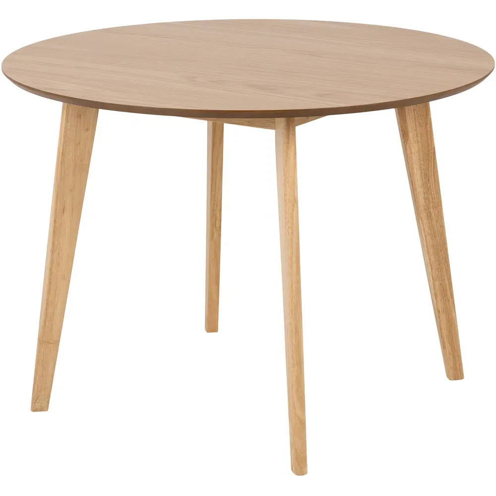 Roxby 4 Seater Round Dining Table - Oak
