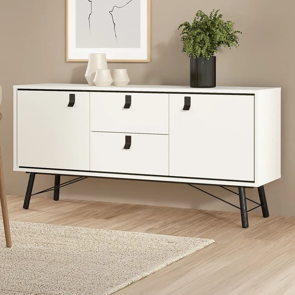 Ry 2 Door 2 Drawer Sideboard - Matt White image