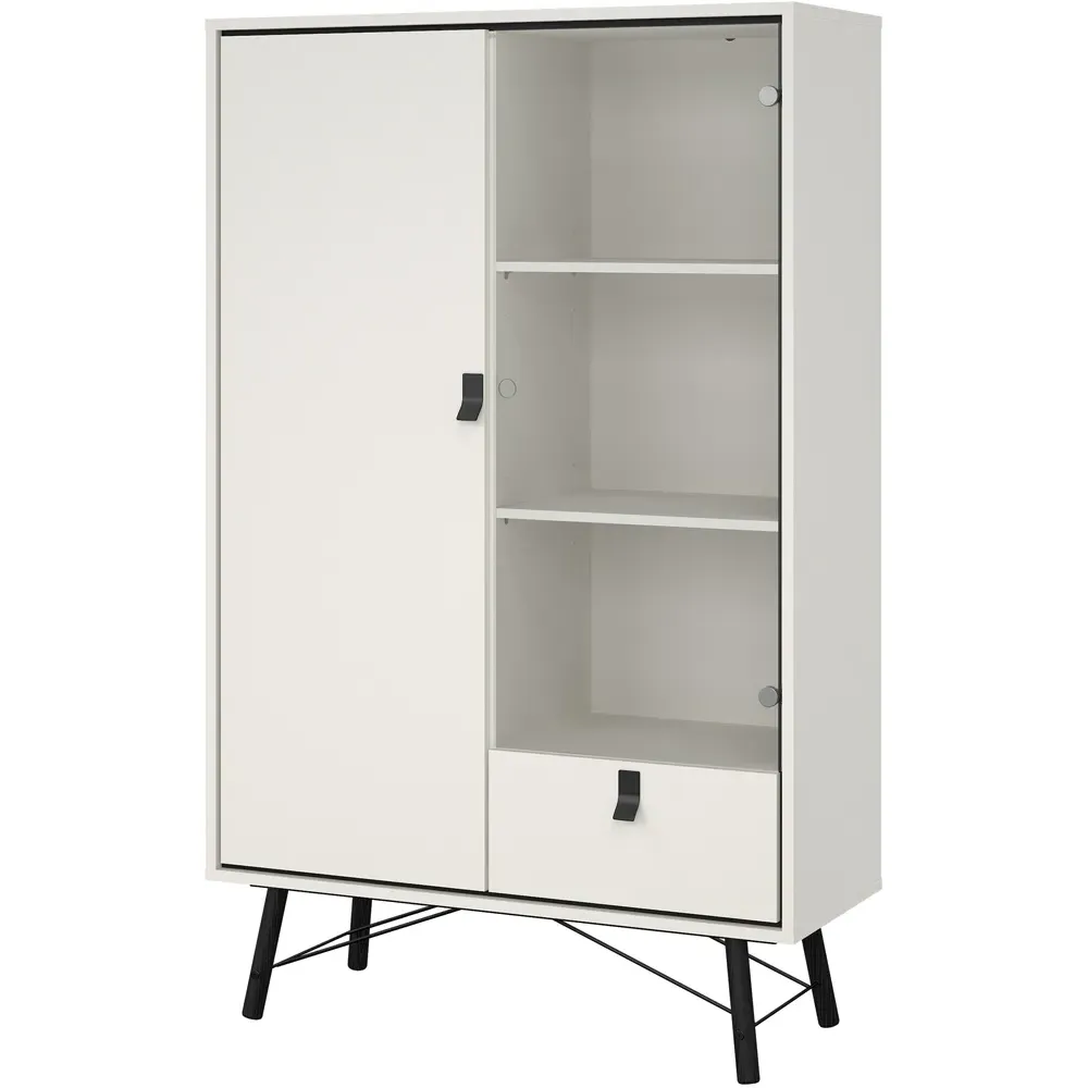 Ry 2 Door Single Drawer China Cabinet - Matt White