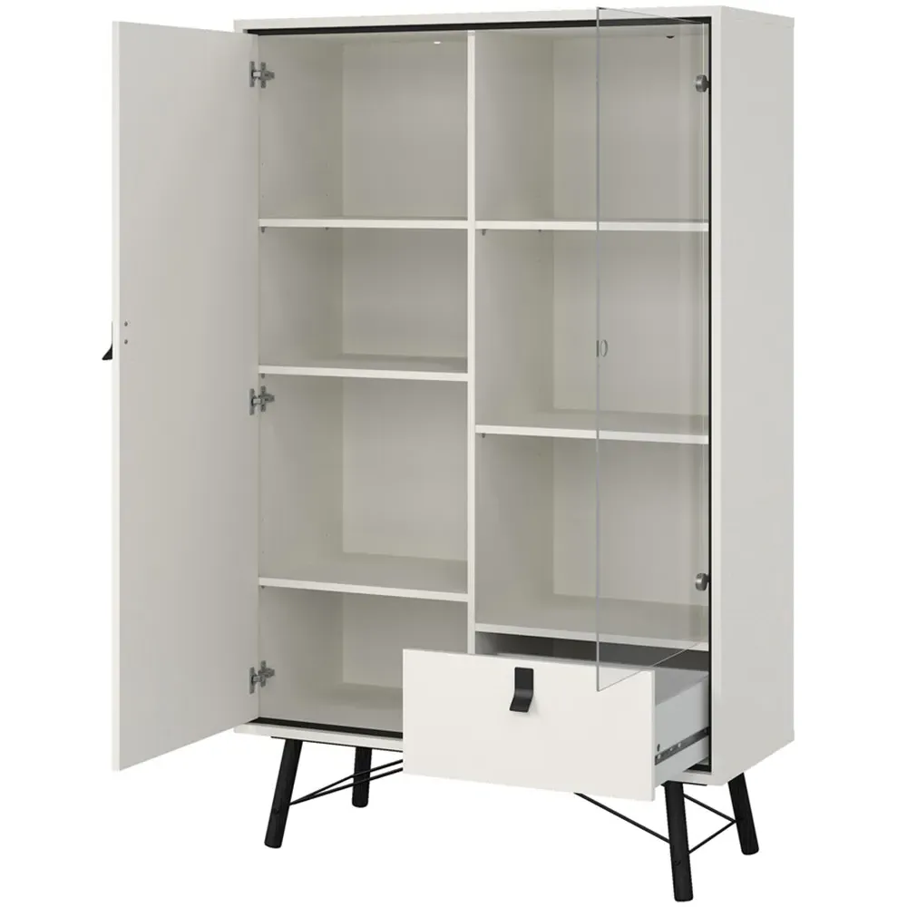 Ry 2 Door Single Drawer China Cabinet - Matt White