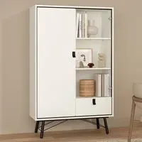 Ry 2 Door Single Drawer China Cabinet - Matt White