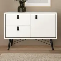 Ry Single Door 2 Drawer Sideboard - Matt White