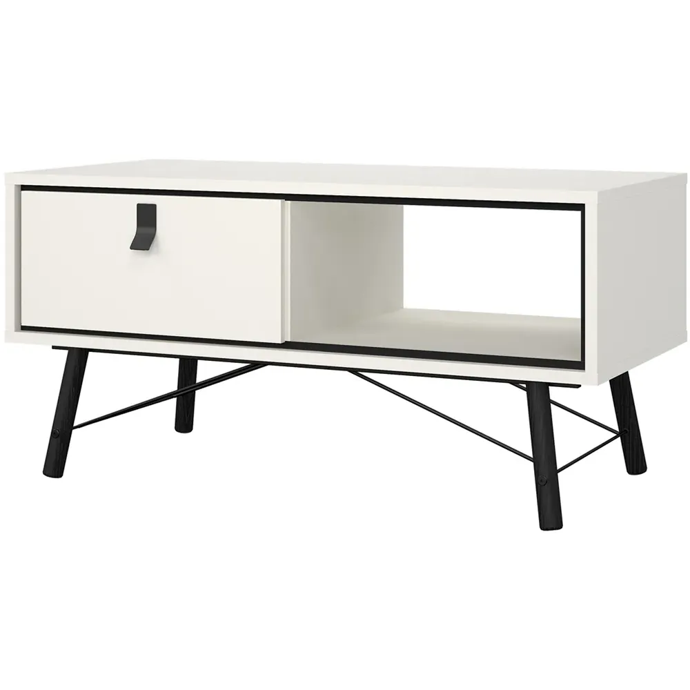 Ry Single Drawer Coffee Table - Matt White