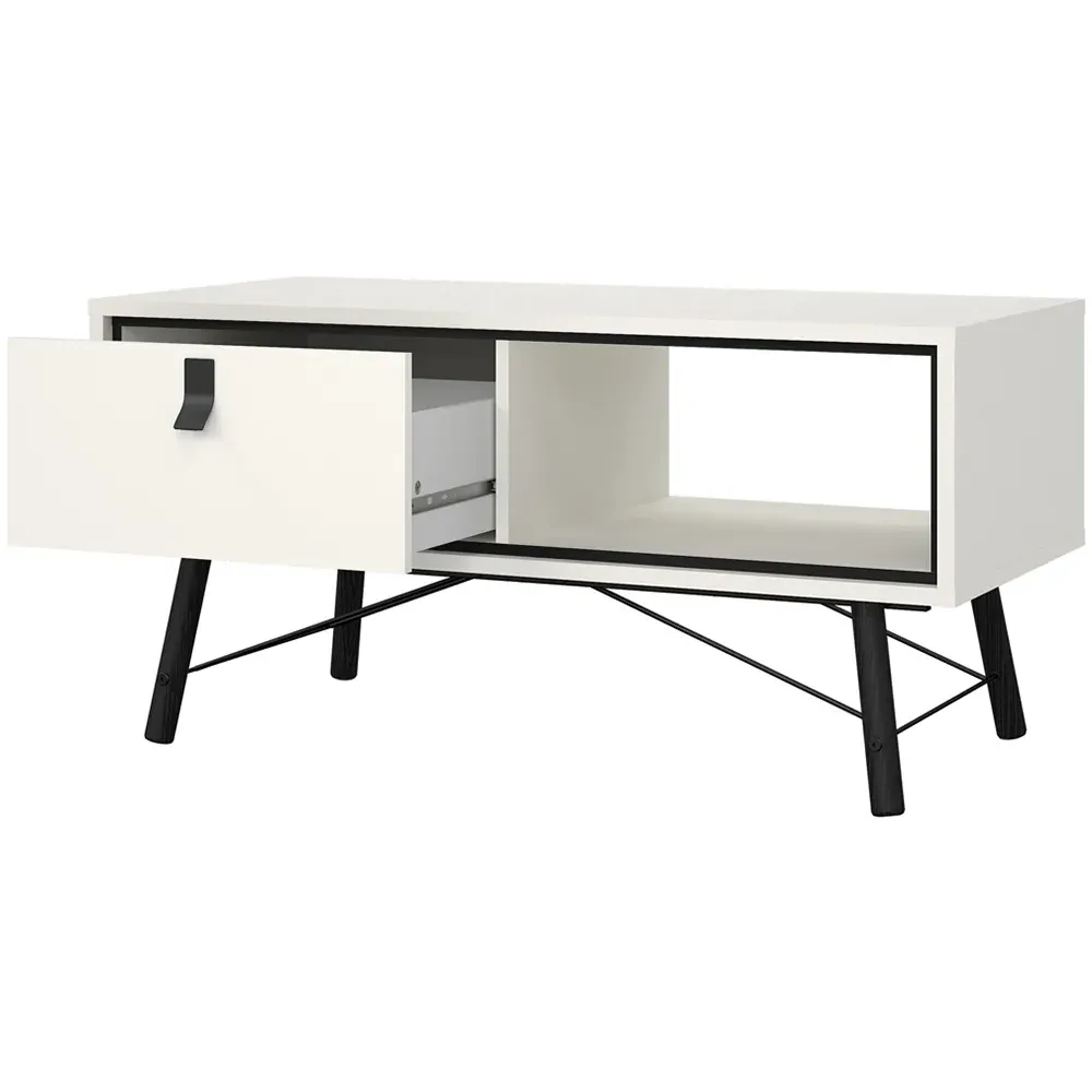 Ry Single Drawer Coffee Table - Matt White