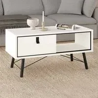 Ry Single Drawer Coffee Table - Matt White