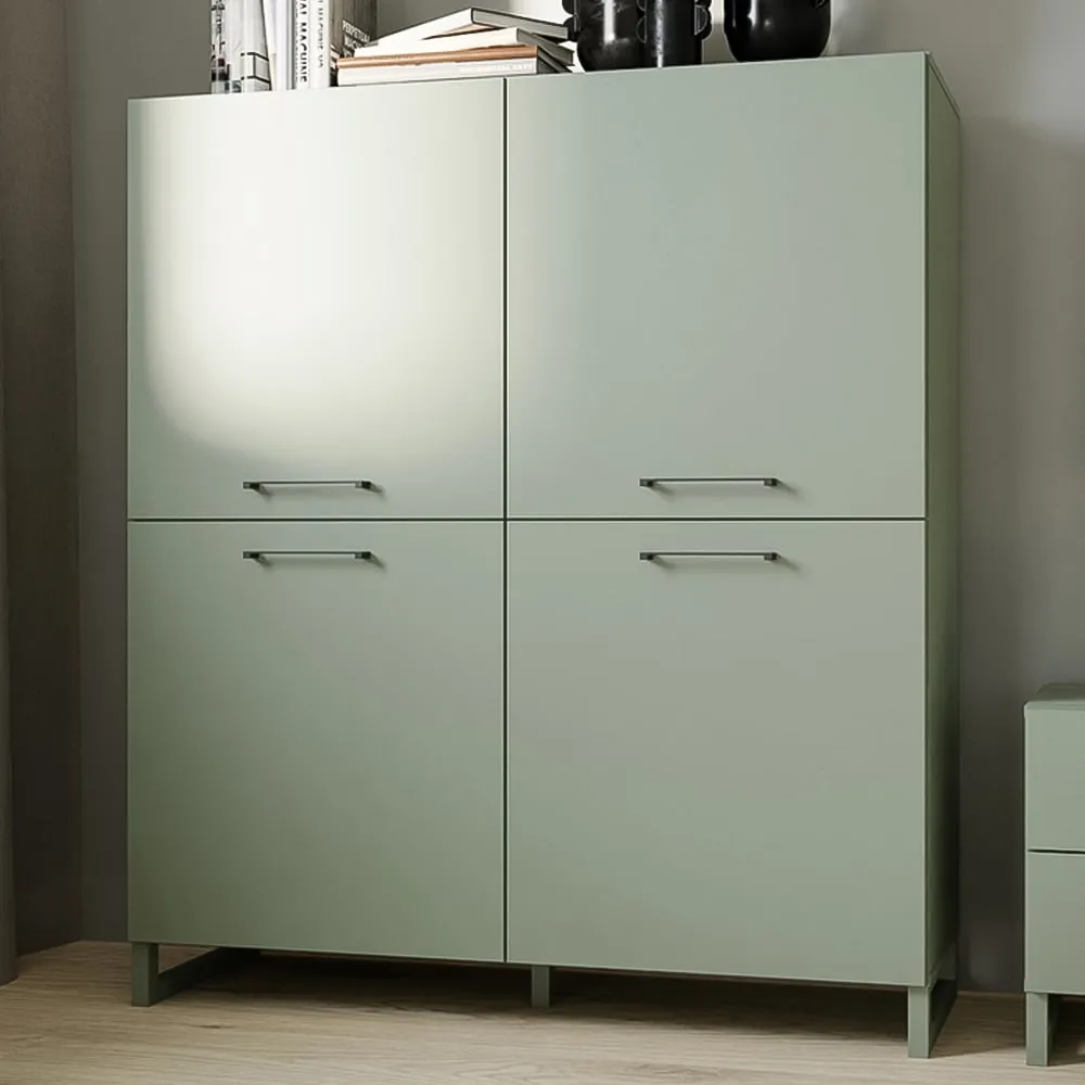 Sali 4 Door Highboard - Sage Green