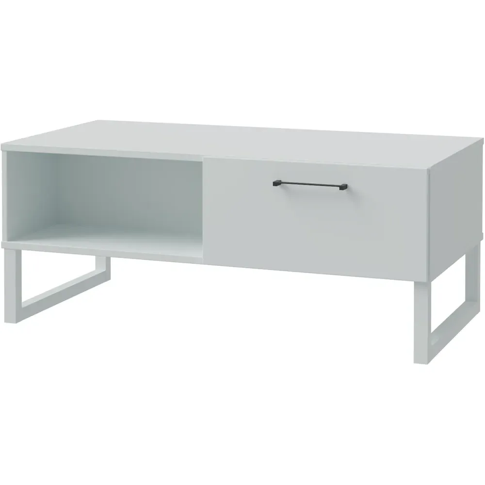 Sali Single Drawer Coffee Table with Shelf - Light Grey