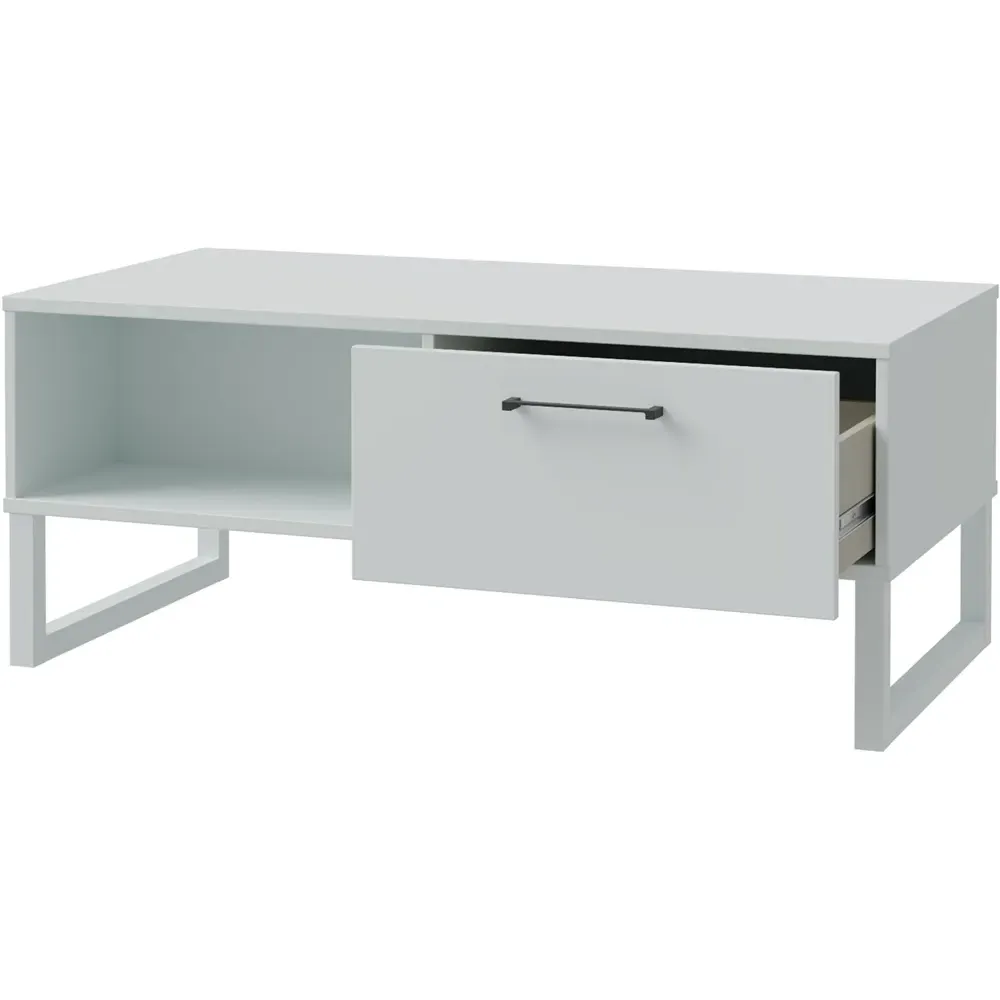 Sali Single Drawer Coffee Table with Shelf - Light Grey