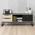 Stubbe Single Door TV Unit with 2 Drawers - Matt Black Oak