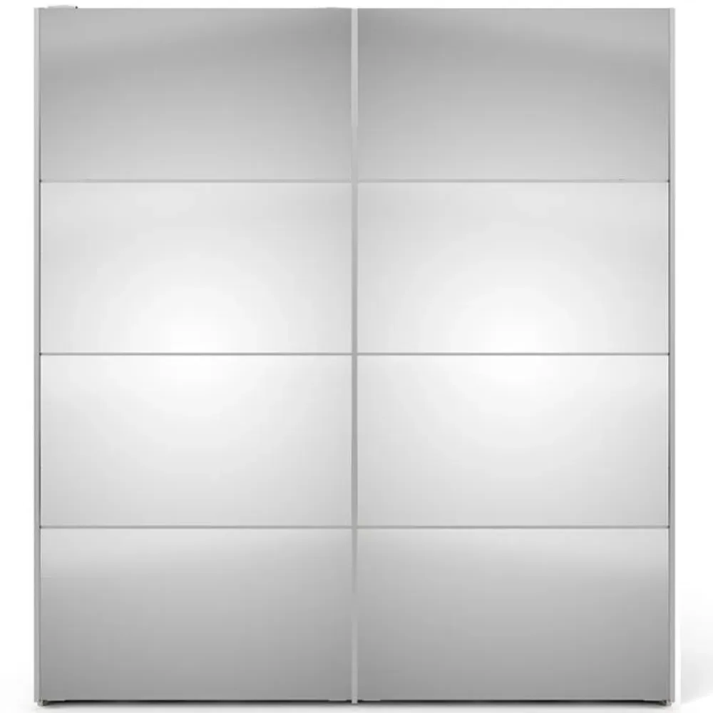 Verona 2 Door Mirrored Sliding Wardrobe - White