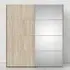 Verona 2 Door Mirrored Sliding Wardrobe - White, Oak