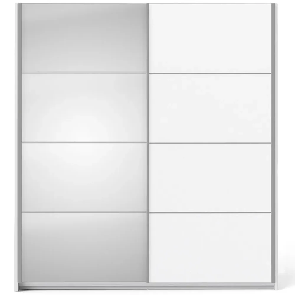 Verona 2 Door Mirrored Sliding Wardrobe - White