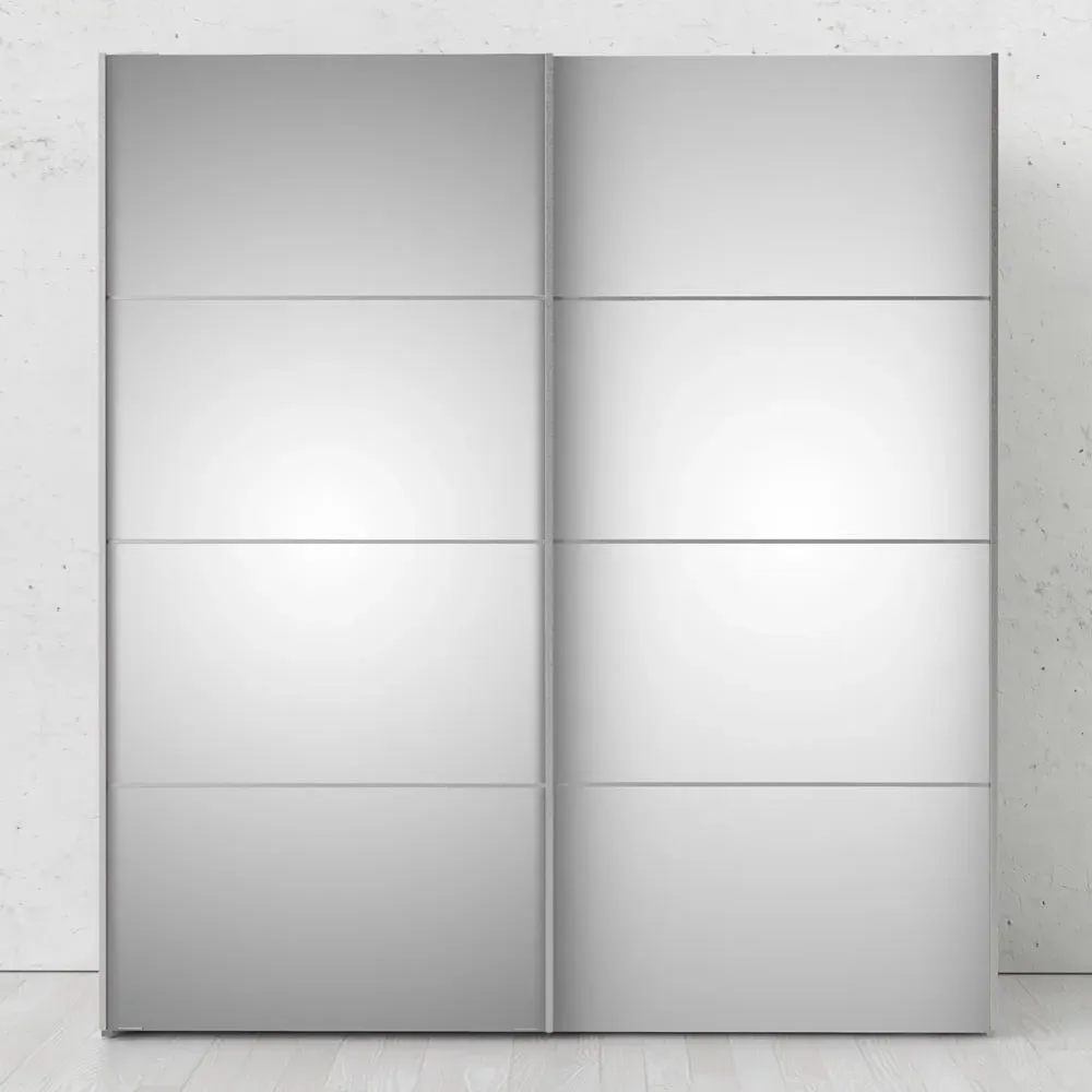 Verona 2 Door Mirrored Sliding Wardrobe - White