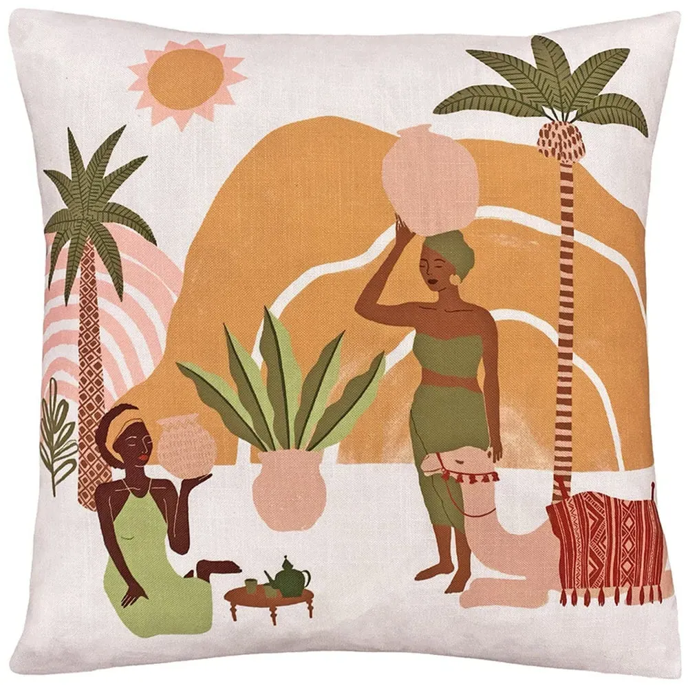 Alia Abstract Cushion - Cream, Velvet image