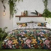 Amanita Single Duvet Set - Forest Green, Polycotton