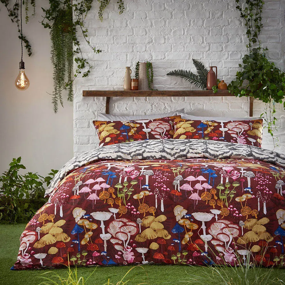 Amanita Single Duvet Set - Redwood, Polycotton