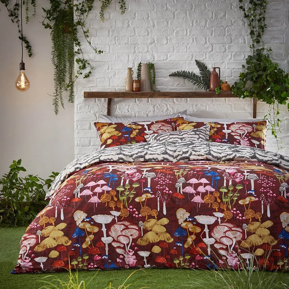 Amanita Single Duvet Set - Redwood, Polycotton