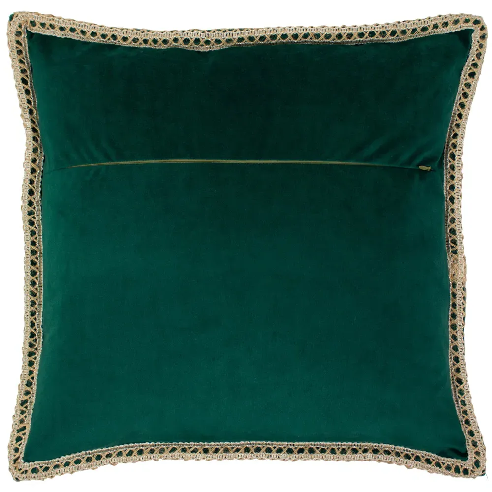 Amazonia Tropical Cushion - Green, Velvet