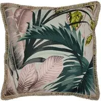 Amazonia Tropical Cushion - Pink, Velvet