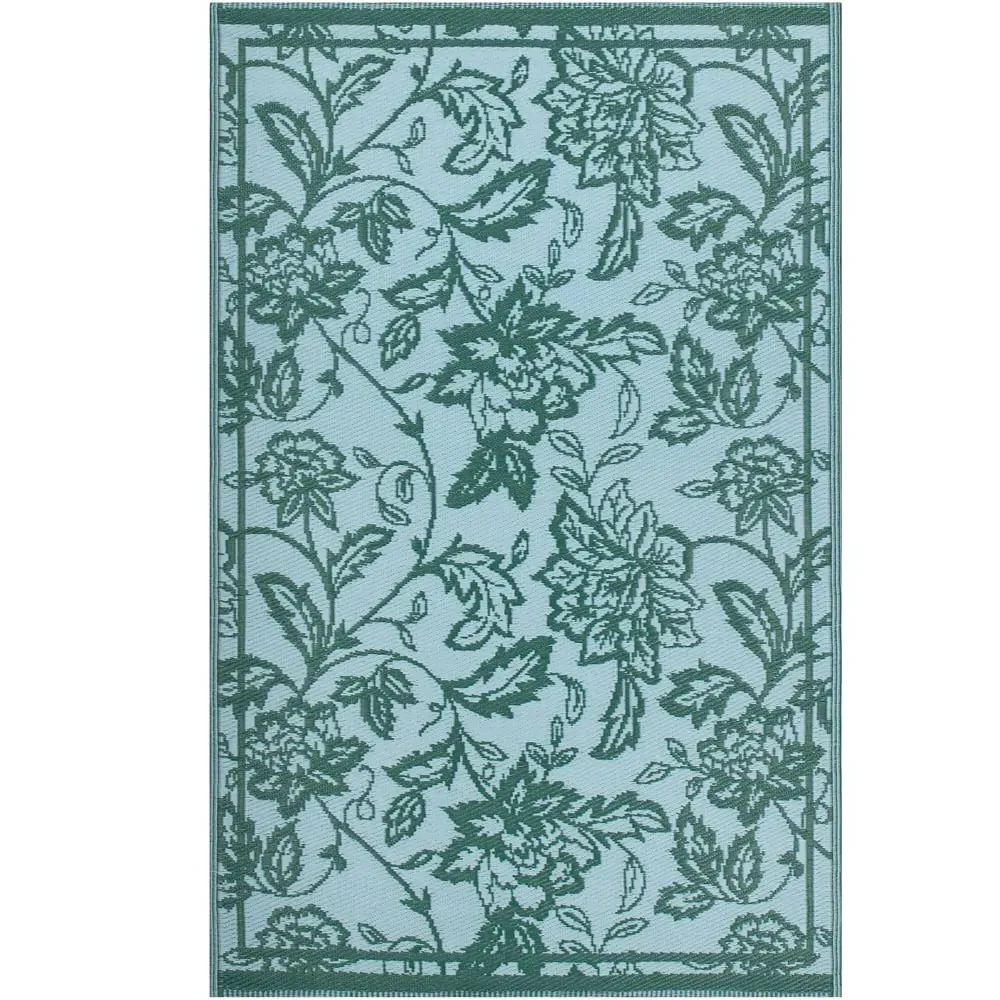 Anemone Woven Jacquard Outdoor Rug 120 x 180cm - Blue image
