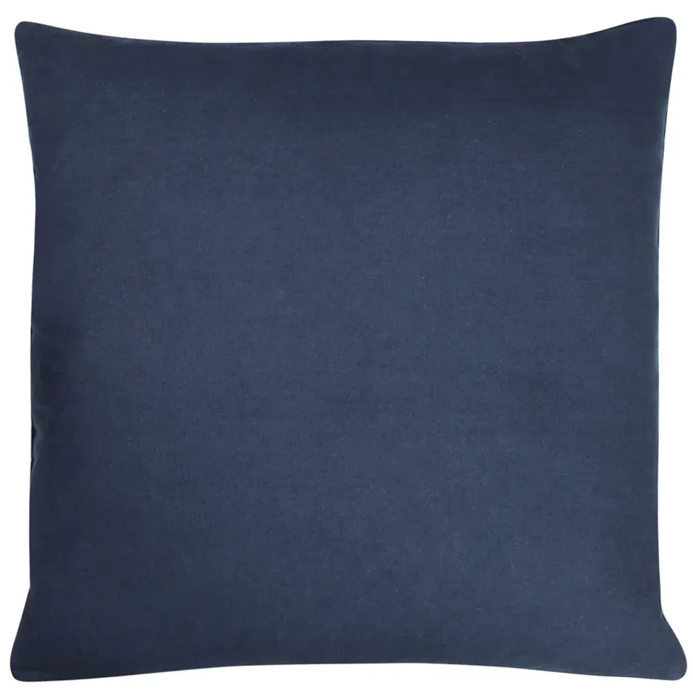Angeles Floral Velvet Cushion - Navy Blue
