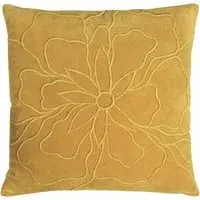 Angeles Floral Velvet Cushion - Ochre