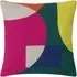 Anjo Geometric Crewel Cushion - Green Multi, Cotton