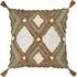 Aquene Tufted Cushion with Tassels - Moss, Cotton