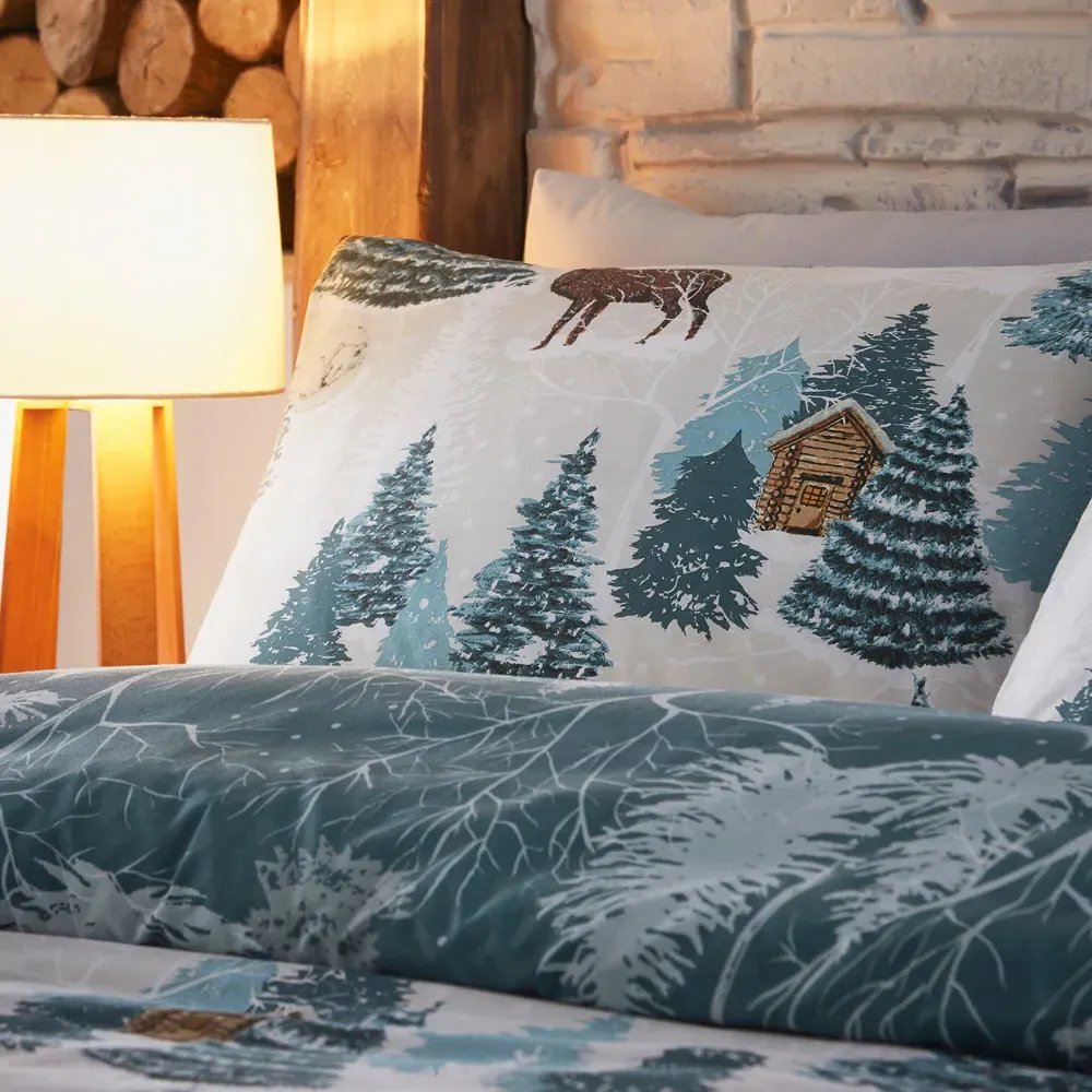 Arcticus Double Duvet Cover Set - Blue, Polycotton