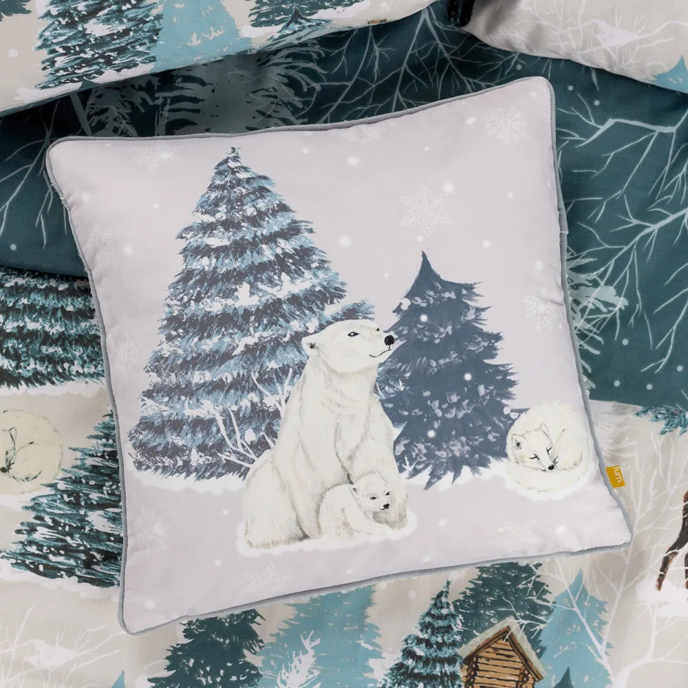 Arcticus Polar Bear Fleece Cushion - Blue