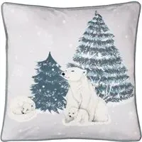 Arcticus Polar Bear Fleece Cushion - Blue