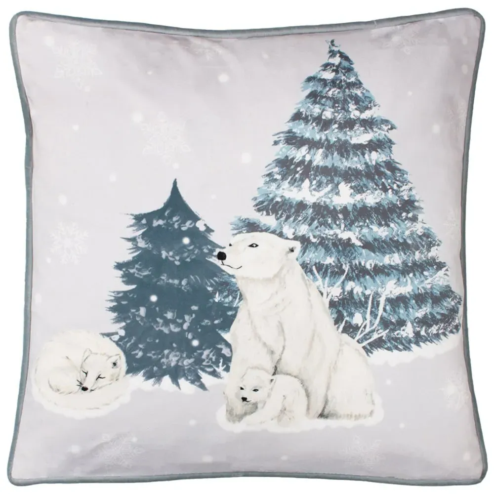 Arcticus Polar Bear Fleece Cushion - Blue image