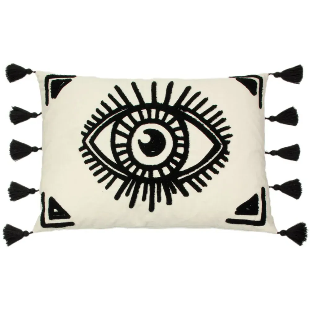 Ashram Eye Embroidered Cushion - Multi