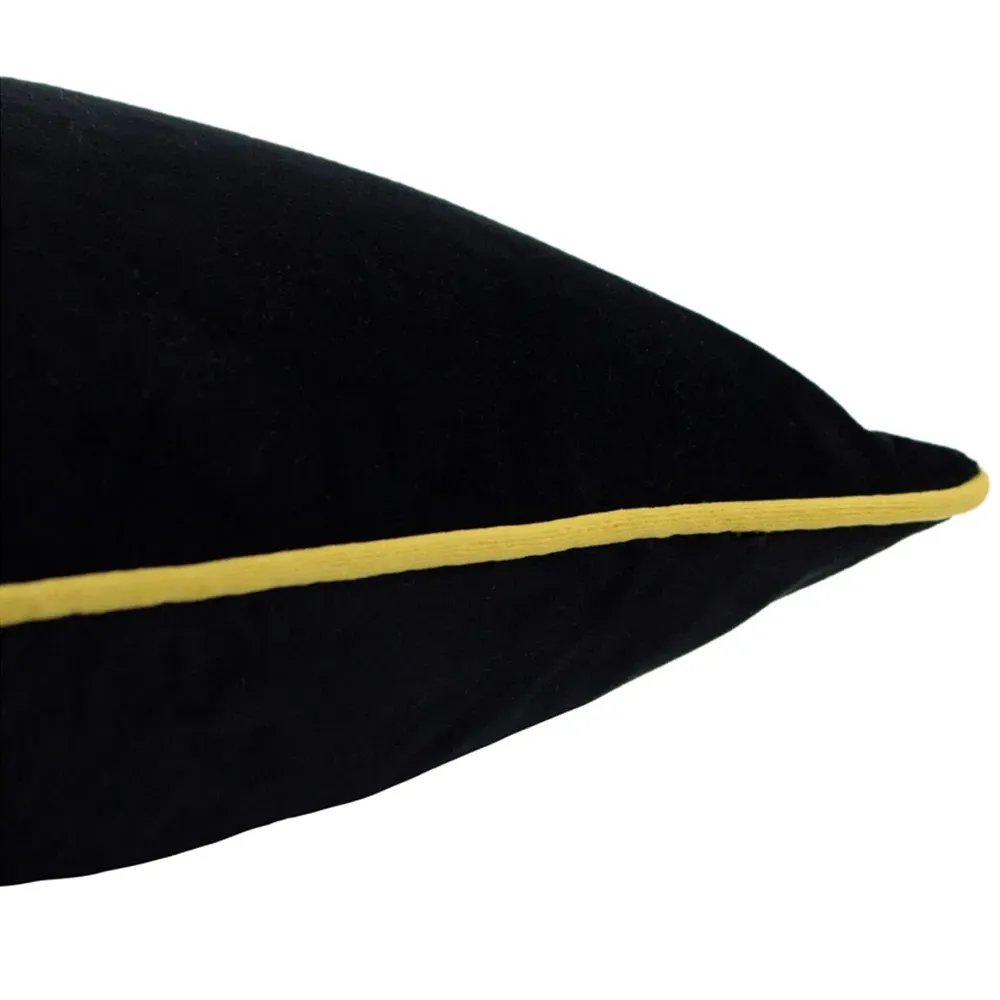 Astrid Embroidered Celestial Cushion - Black