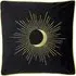 Astrid Embroidered Celestial Cushion - Black
