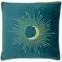 Astrid Embroidered Celestial Cushion - Teal