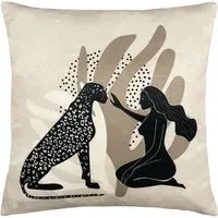 Aurora Blush Leopard Velvet Cushion - Pink