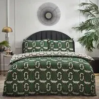 Avalon King Size Duvet Set - Green, Polycotton