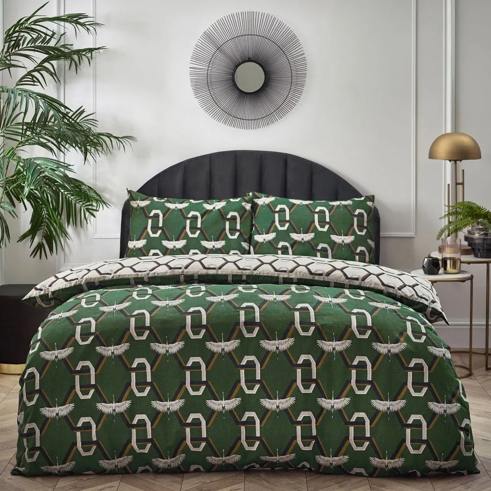 Avalon King Size Duvet Set - Green, Polycotton image