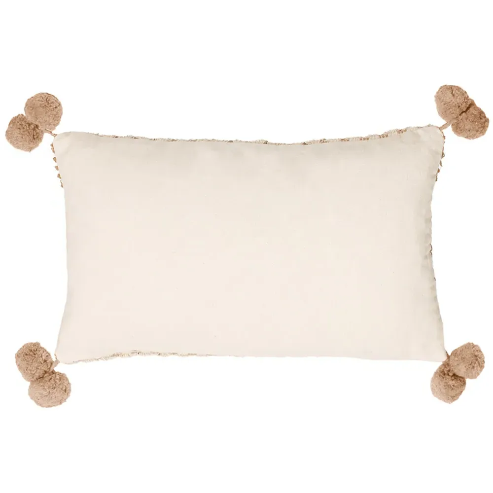 Ayaan Woven Tufted Cushion - Cream, Cotton