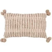 Ayaan Woven Tufted Cushion - Cream, Cotton